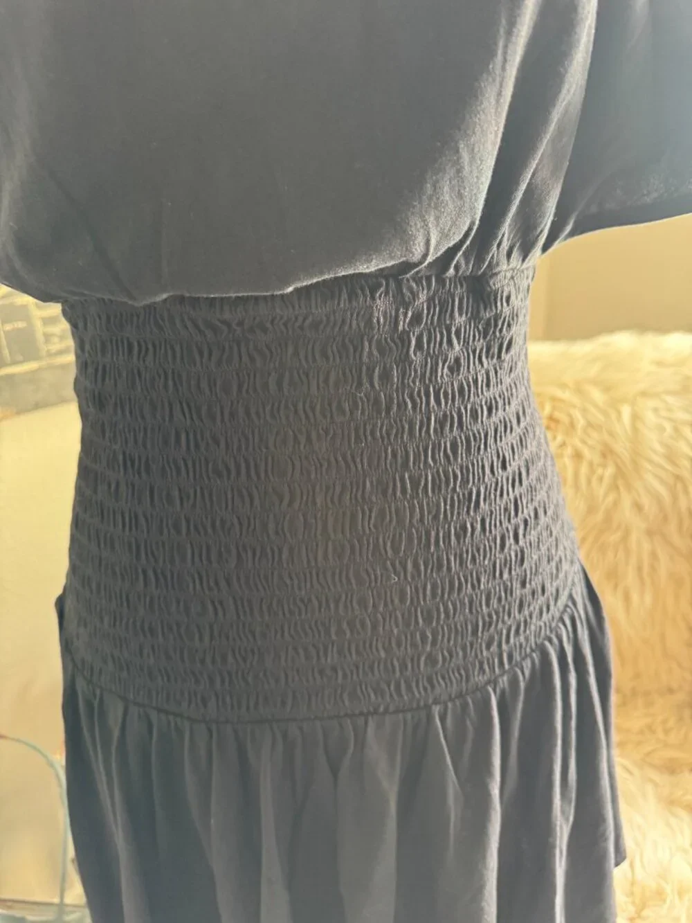 Size S - 100% Cotton Free People Free-est Off the Shoulder Dress w/Smocked Waist